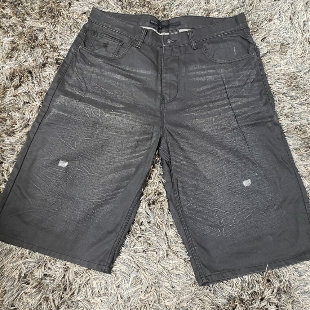 Black jeans shorts